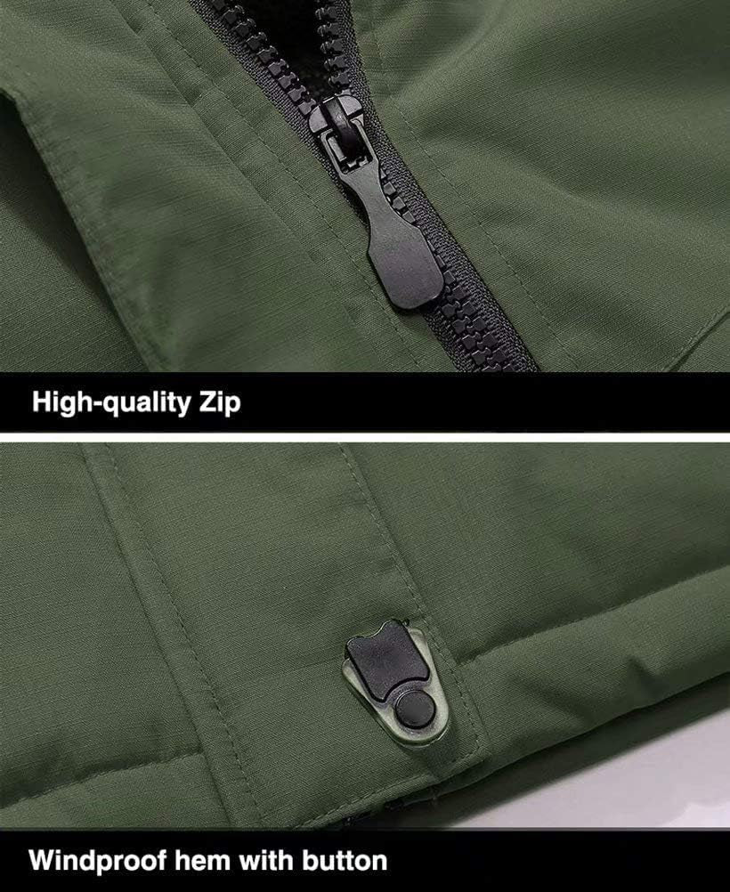 Men'S Winter Coats Water Resistant Ski Snow Jacket Warm Fleece Jacket Parka Raincoats with Hood Multi-Pockets