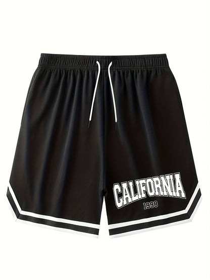 Men's "Chicago" Print Casual Sport Drawstring Shorts