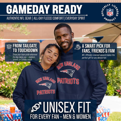 NFL Adult Gameday Hooded Sweatshirt - Poly Fleece Cotton Blend - Stay Warm and Represent Your Team in Style