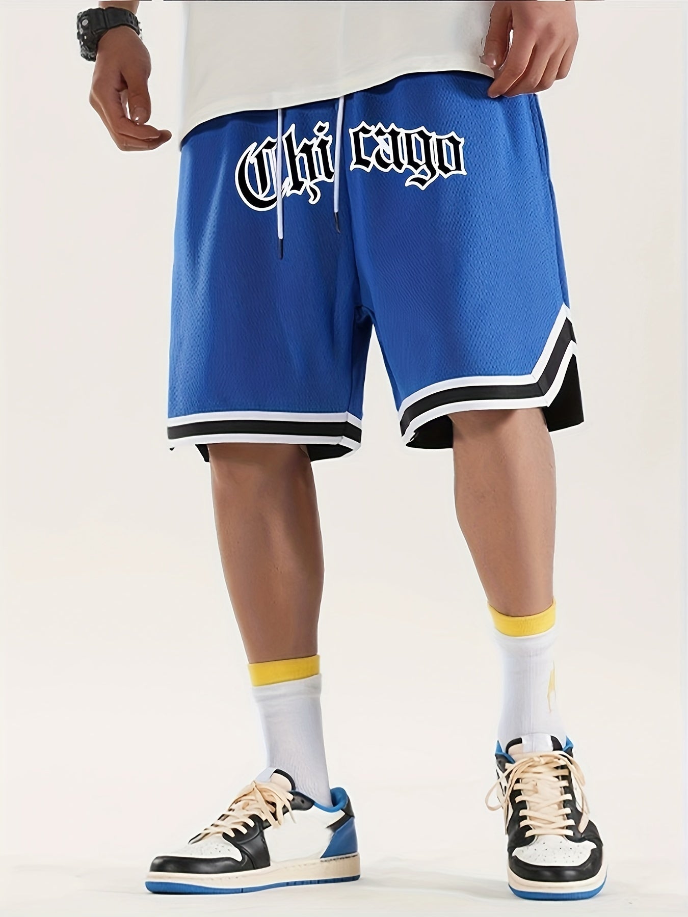 Men's "Chicago" Print Casual Sport Drawstring Shorts